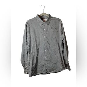 Old Navy Pro Signature Shirt Men’s L Slim Fit Black White Gingham Go-Dry